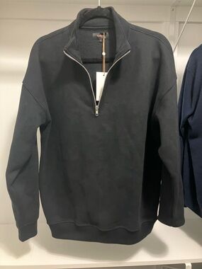 Quince Black Half-Zip Men's Sweatshirt Small
